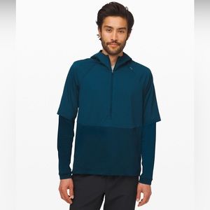 LULULEMON MOBILITY TRAIN HALF ZIP HOODIE IN COLOUR NIGHT DIVER